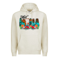 Oatmeal Heather Inked Mama Flowers Cow Premium Hoodie - CowCowDesign