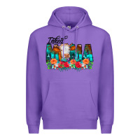 Purple Inked Mama Flowers Cow Premium Hoodie - CowCowDesign