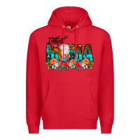 Red Inked Mama Flowers Cow Premium Hoodie - CowCowDesign
