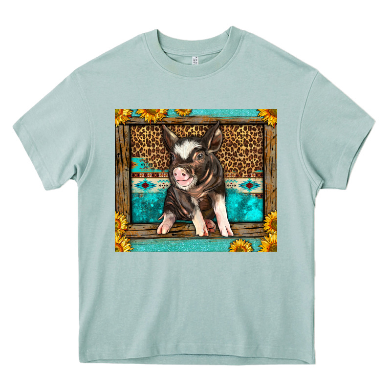 Western Cute Pig Heavy Core Tee by LillyAllenDesigns | Teevron