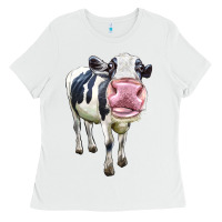White Cute Holstein Ladies Tee - LillyAllenDesigns