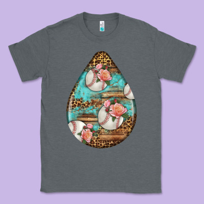 American Football And Western Roses Teardrop Classic Tee Designed By Bundleandbundleshop