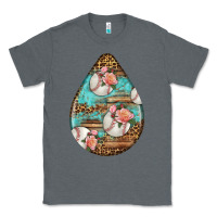 Charcoal Heather american football and western roses teardrop Classic Tee - BundleAndBundleShop