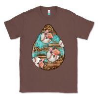 Chestnut american football and western roses teardrop Classic Tee - BundleAndBundleShop
