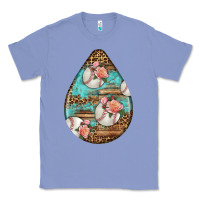 Colony Blue american football and western roses teardrop Classic Tee - BundleAndBundleShop