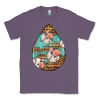 Lavender american football and western roses teardrop Classic Tee - BundleAndBundleShop