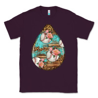 Plum american football and western roses teardrop Classic Tee - BundleAndBundleShop