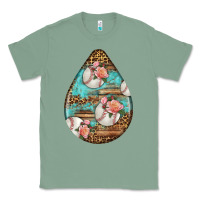 Sage american football and western roses teardrop Classic Tee - BundleAndBundleShop