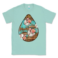 Seafoam american football and western roses teardrop Classic Tee - BundleAndBundleShop