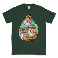 Sports Green american football and western roses teardrop Classic Tee - BundleAndBundleShop
