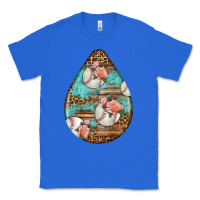 True Royal american football and western roses teardrop Classic Tee - BundleAndBundleShop