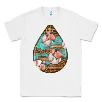 White american football and western roses teardrop Classic Tee - BundleAndBundleShop