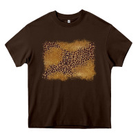 Chocolate Brown leopard background Heavy Core Tee - BarkalooDesign