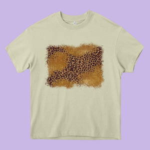 Leopard Background Heavy Core Tee Designed By Barkaloodesign