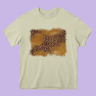 Leopard Background Heavy Core Tee Designed By Barkaloodesign