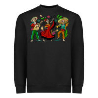 Black Mexican Skeletons Heavyweight Sweatshirt - texasbilliewilder