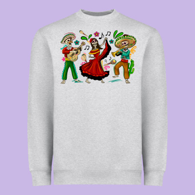 Mexican Skeletons Heavyweight Sweatshirt Designed By Texasbilliewilder