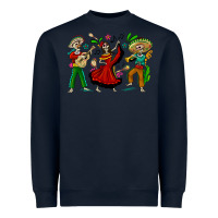 Navy Mexican Skeletons Heavyweight Sweatshirt - texasbilliewilder