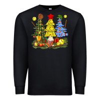 Black christmas with softball trees bbs Premium Sweatshirt - BundleAndBundleShop