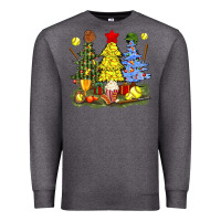 Charcoal Heather christmas with softball trees bbs Premium Sweatshirt - BundleAndBundleShop