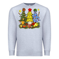 Heather Grey christmas with softball trees bbs Premium Sweatshirt - BundleAndBundleShop