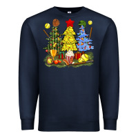 Navy christmas with softball trees bbs Premium Sweatshirt - BundleAndBundleShop