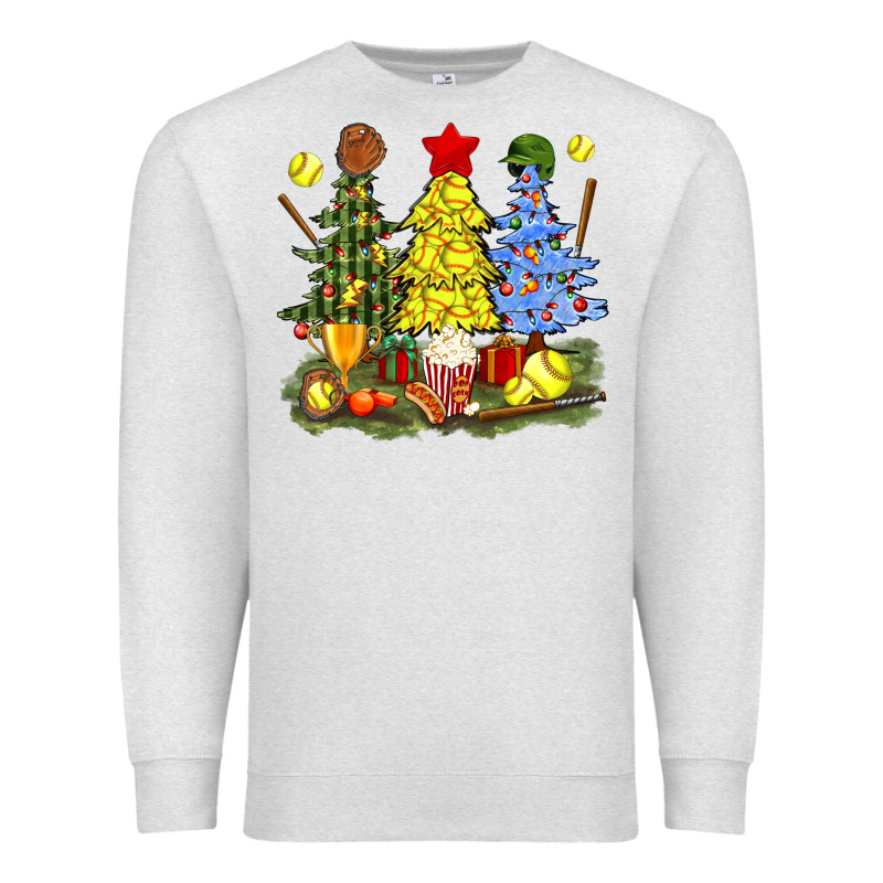 Christmas With Softball Trees Bbs Premium Sweatshirt by BundleAndBundleShop | Teevron