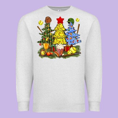 Christmas With Softball Trees Bbs Premium Sweatshirt Designed By Bundleandbundleshop