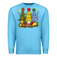 Ocean Blue christmas with softball trees bbs Premium Sweatshirt - BundleAndBundleShop