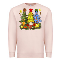 Pale Pink christmas with softball trees bbs Premium Sweatshirt - BundleAndBundleShop