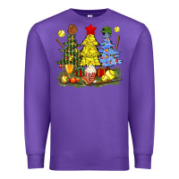 Purple christmas with softball trees bbs Premium Sweatshirt - BundleAndBundleShop