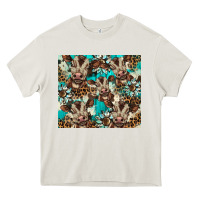Cream western cowhide sunflower baby cow Heavy Core Tee - BarkalooDesign