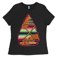Black serape tooled leather arrowhead Ladies Tee - Jasminsmagicworld