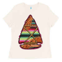 Bone serape tooled leather arrowhead Ladies Tee - Jasminsmagicworld