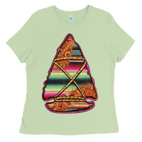 Matcha serape tooled leather arrowhead Ladies Tee - Jasminsmagicworld