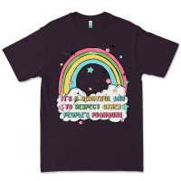 Plum beautiful day to respect pronouns Premium Tee - MaliasSmallBusiness