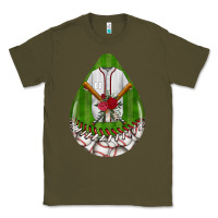 Army Green baseball and western roses teardrop  2 Classic Tee - BundleAndBundleShop