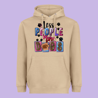 Less People More Dogs Mother's Day Heavyweight Hoodie Designed By Fadigitalartstudio