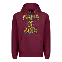 Burgundy Mama of Both Premium Hoodie - CowCowDesign