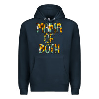 Navy Mama of Both Premium Hoodie - CowCowDesign