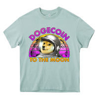 Doge Coin To The Moon 80's Retro Sunset Heavy Core Tee | Teevron