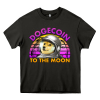 Asphalt doge coin to the moon 80's retro sunset Heavy Core Tee - Jasminsmagicworld