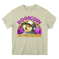 Mossy doge coin to the moon 80's retro sunset Heavy Core Tee - Jasminsmagicworld