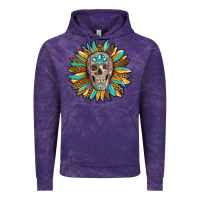 Cloud Purple sunflower with skull Vintage Hoodie - RanaPortraitStore