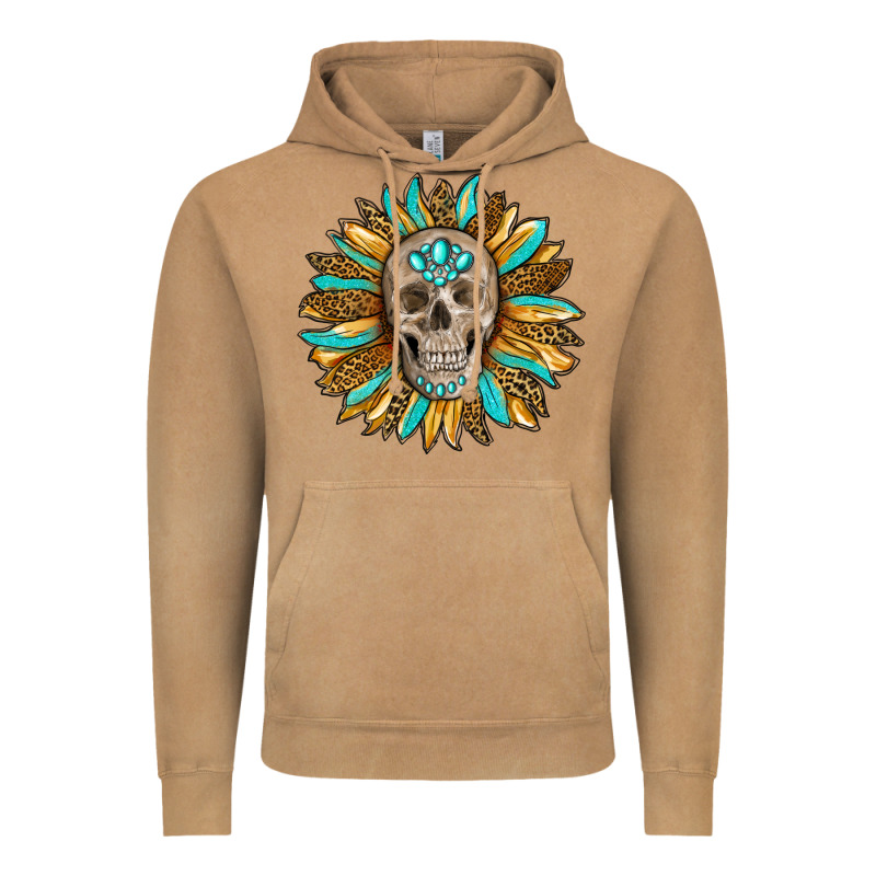 Sunflower With Skull Vintage Hoodie by RanaPortraitStore | Teevron