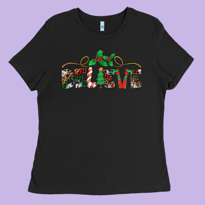 Believe Santa Claus Christmas Ladies Tee Designed By Jasminsmagicworld