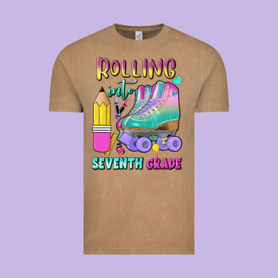 Rolling Into Seventh Grade Vintage Tee Designed By Bundleandbundleshop