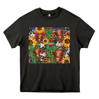 Asphalt western cactus sunflower highlands cow Heavy Core Tee - BarkalooDesign