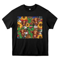 Black western cactus sunflower highlands cow Heavy Core Tee - BarkalooDesign