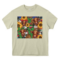 Mossy western cactus sunflower highlands cow Heavy Core Tee - BarkalooDesign